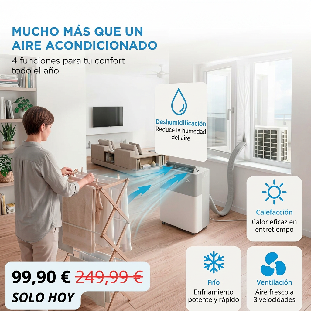 Esquema de las cuatro funciones del Midea PortaSplit